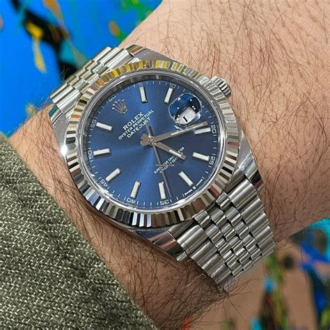 rolex datejust bleu cannelé|rolex datejust 41.